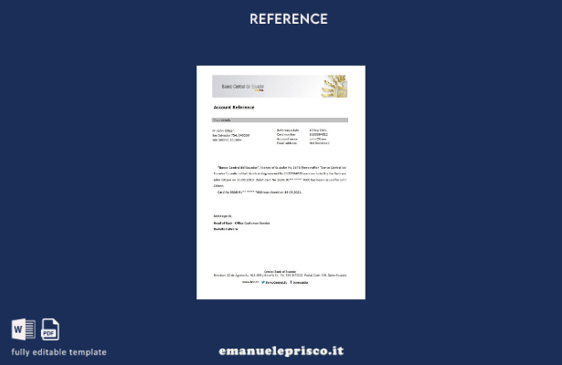 modello di riferimento per la chiusura della Banca Centrale dell'Ecuador in stil